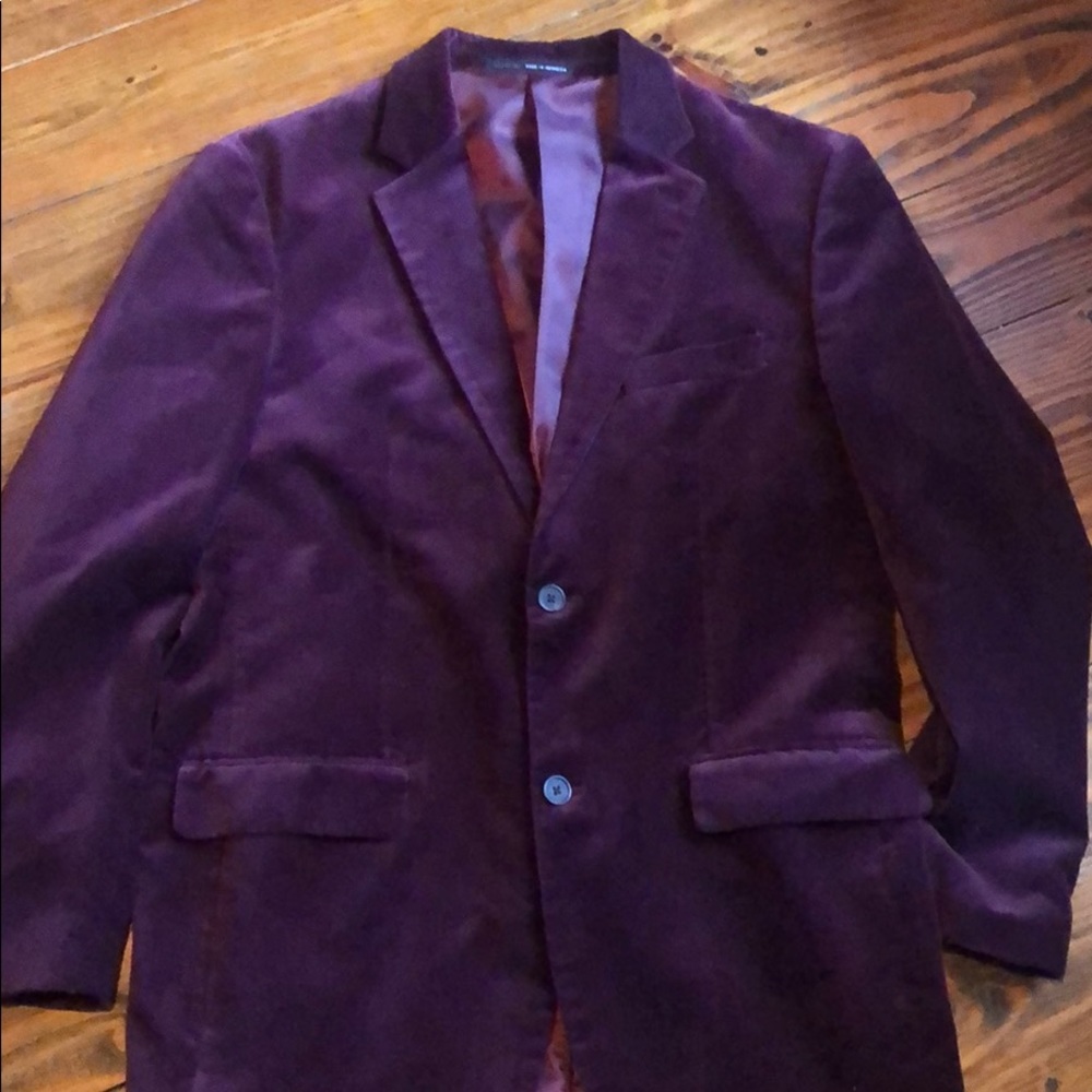 Alfani Maroon Red Velvet Blazer M Sportcoat